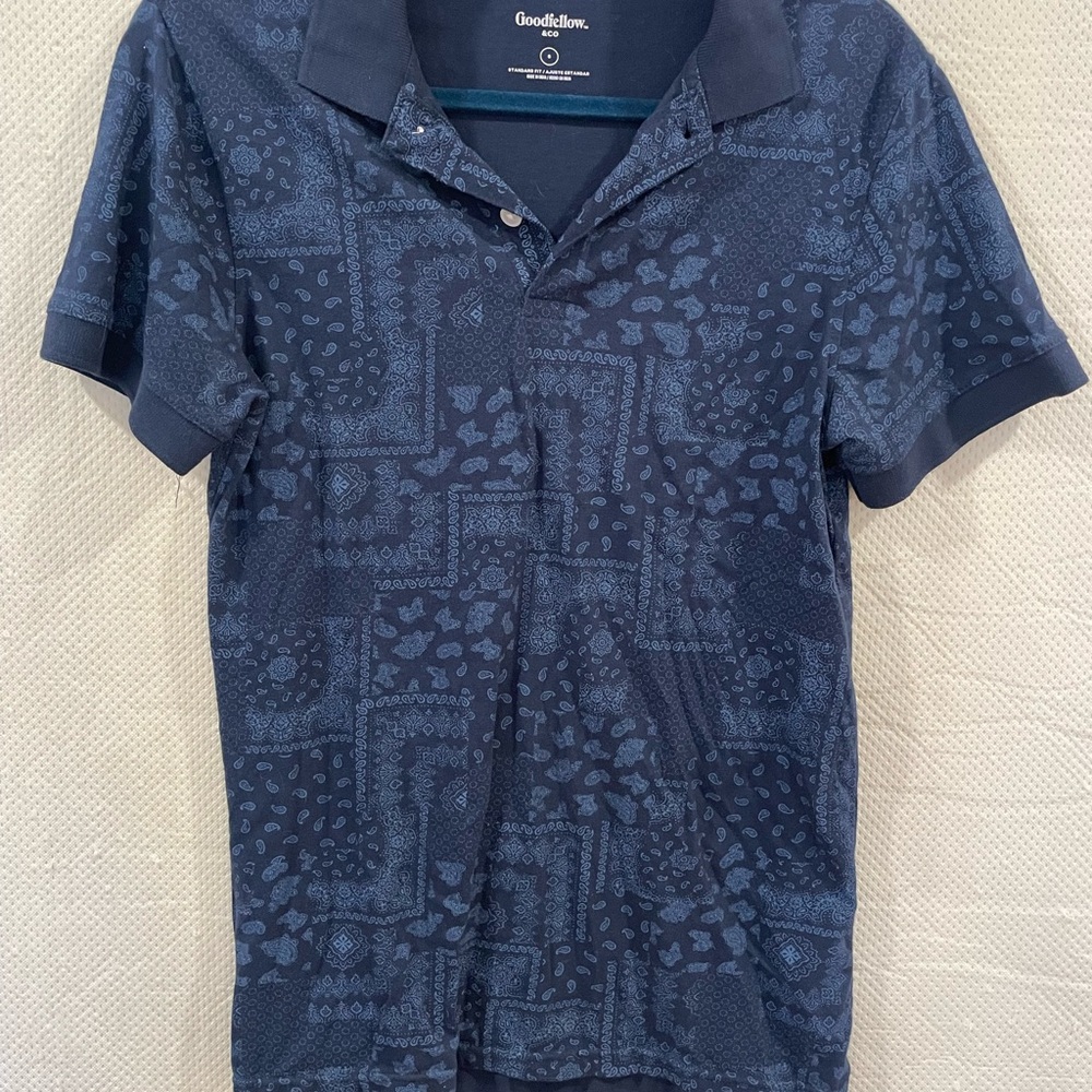Goodfellow & Co Men's Dark Blue Pattern Polo